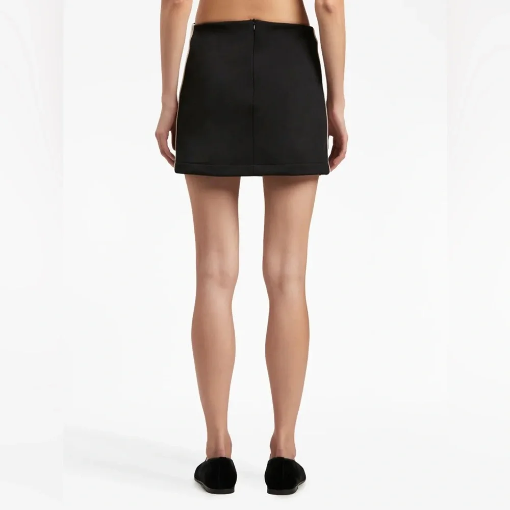 NWT Palm Angels Stripe Detail Track Mini Skirt Pockets Black Off White Authentic - Picture 5 of 16